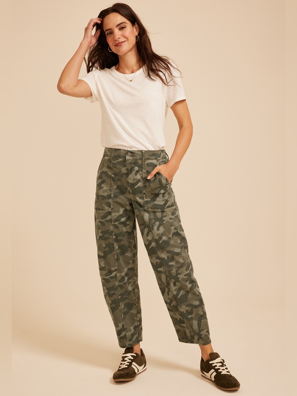 Maurices - camo high rise seamed barrel pant